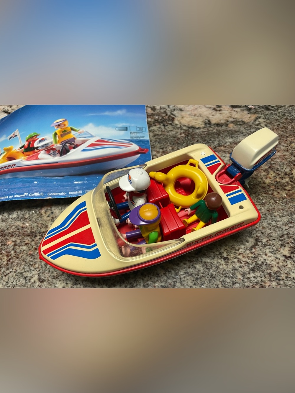 Vintage Playmobil Speedboat Playset